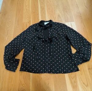 Alexis - Tie Front Polka Blouse - Size S